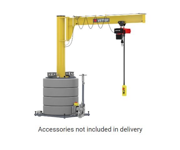 Vetter – Mobile post mounted jib crane slewing range 270°, max. load 125 kg