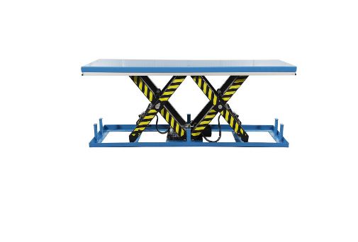 Tandem lifting table with hand operated control unit