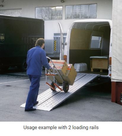 Aluminium loading ramp (perforated walking surface ,Rail length 1500-3000mm)
