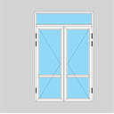 MV-HP55 Metal Door - Double Cover - skylight (H2100-2400 W1400-1700)
