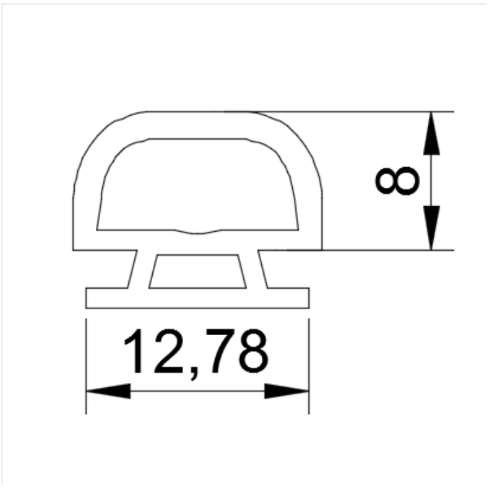 REZ-HAR-NA 14x8 хаалга хүрээний резин (0.1kg/m)