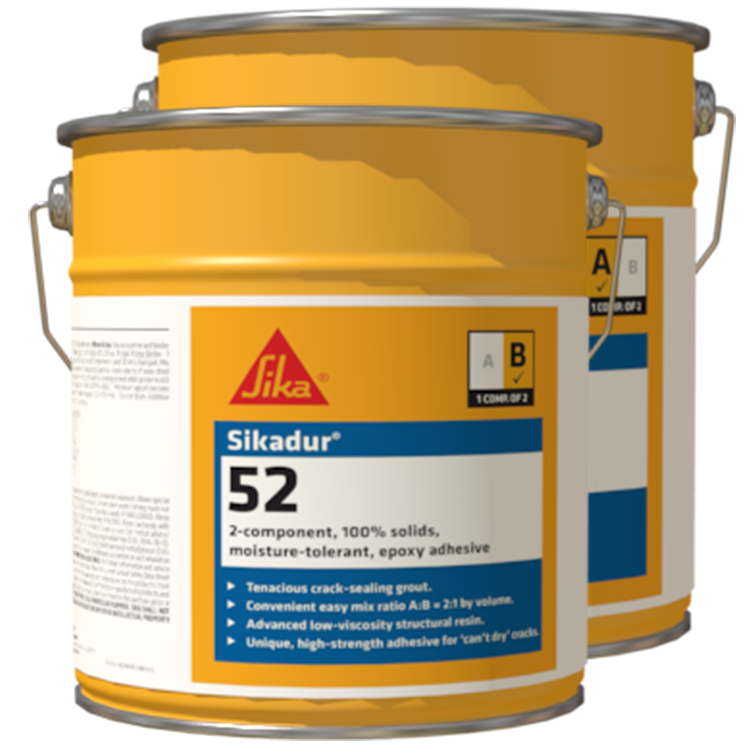 OMD-X00-CH Sikadur® 52 Advanced, very-low-viscosity, moisture-tolerant epoxy injection adhesive 10kg