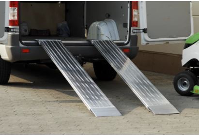 Aluminium loading ramp perforated walking surface
