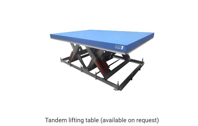 Lift table max. load 2000 kg