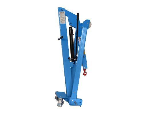 BLUE workshop crane max. load 500 kg, angled chassis