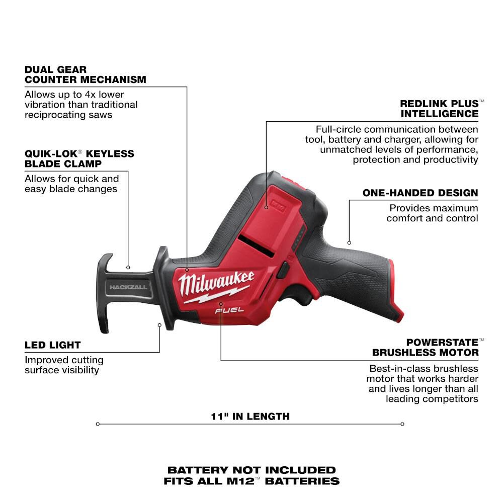 DRL-MILWAUKEE-USA M12 FUEL™ HACKZALL® Recip Saw (Bare tool)