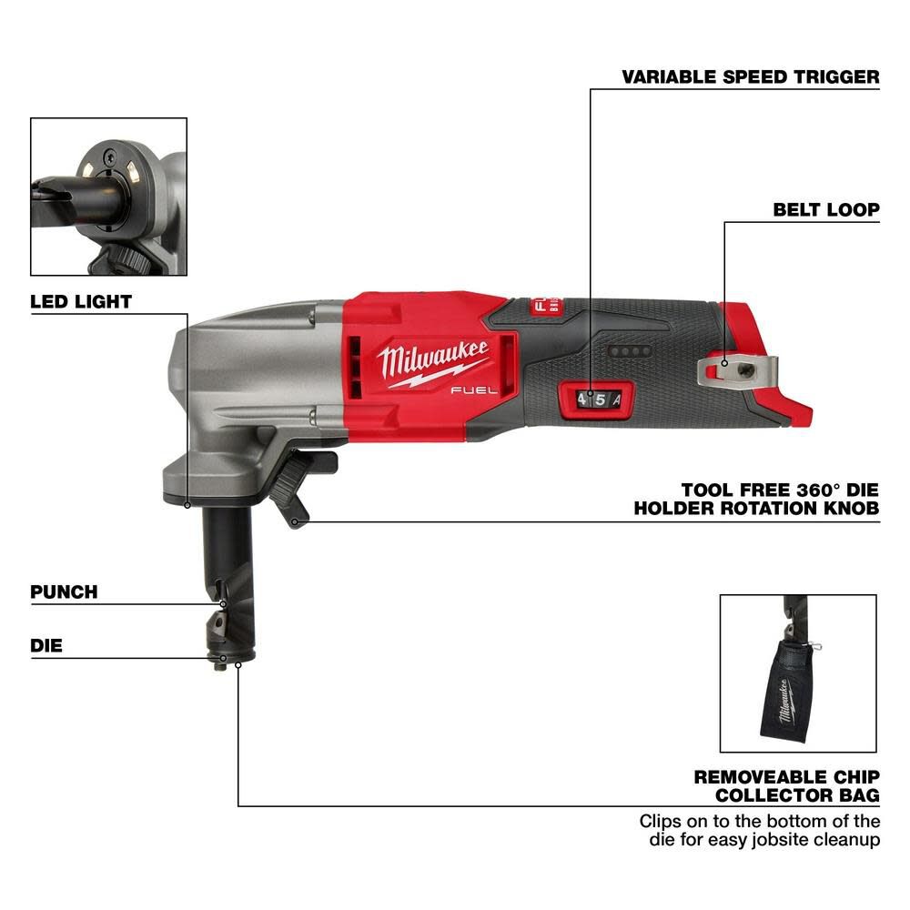 SAW-MILWAUKEE-USA M12 FUEL™ 16 Gauge Variable Speed Nibbler (Bare tool)