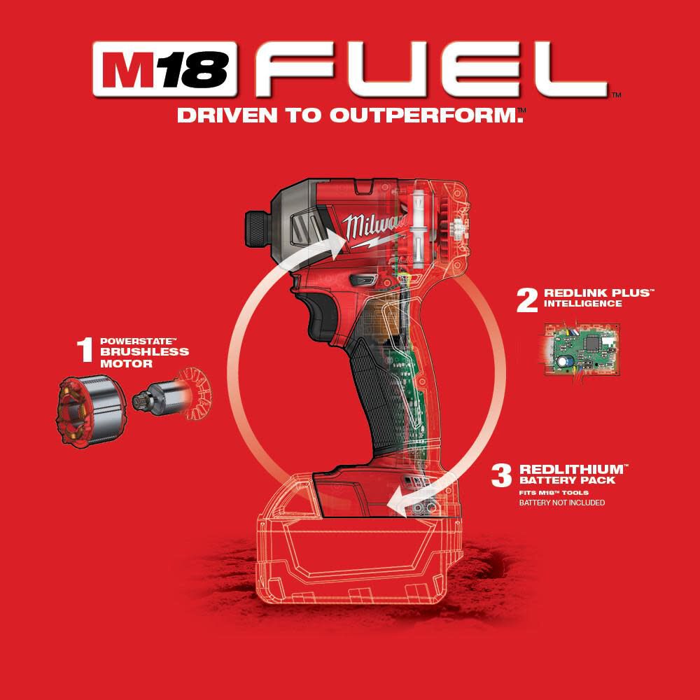 DRL-MILWAUKEE-USA M18 FUEL™ SURGE™ 6mm Hex Hydraulic Driver (Bare tool)
