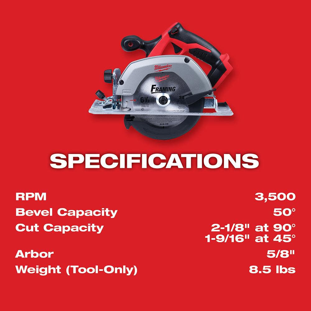 SAW-MILWAUKEE-USA M18™ 165mm Circular Saw (Bare tool)