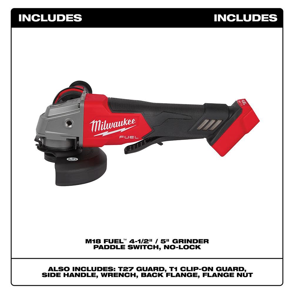 TSD-MILWAUKEE-USA M18 FUEL™ 4-1/2" / 5" Braking Grinder Paddle Switch (Bare tool)