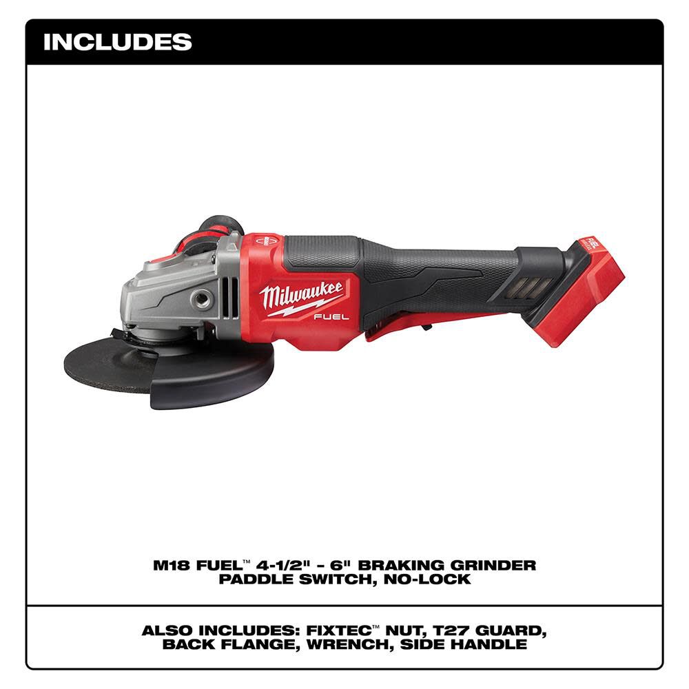 TSD-MILWAUKEE-USA M18 FUEL™ Braking Grinder with Paddle Switch (Bare Tool)