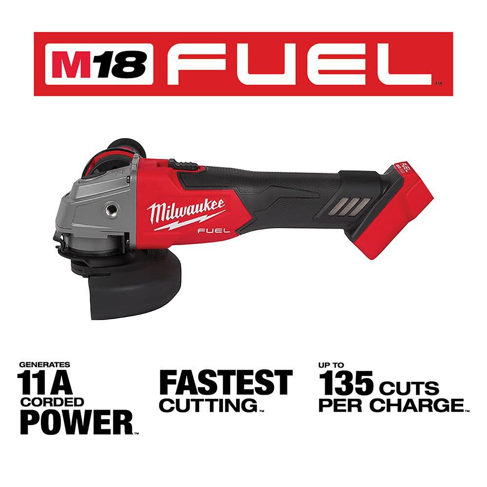 SAW-MILWAUKEE-USA M18 FUEL™ 4-1/2" / 5" Braking Grinder Slide Switch, Lock-On (Bare tool)