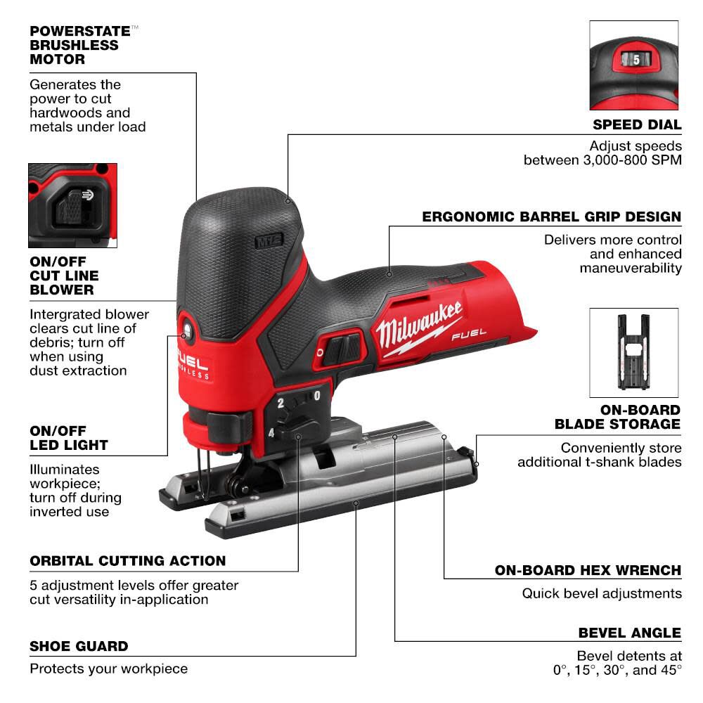 SAW-MILWAUKEE-USA M12 FUEL™ Jig Saw (Bare tool)