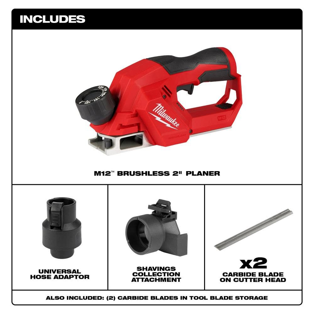 OTE-MILWAUKEE-USA M12™ Brushless 2" Planer (Bare tool)