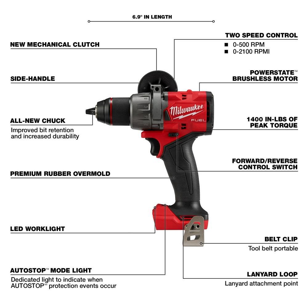 DRL-MILWAUKEE-USA M18 FUEL™ 1/2" Hammer Drill/Driver (Bare tool)