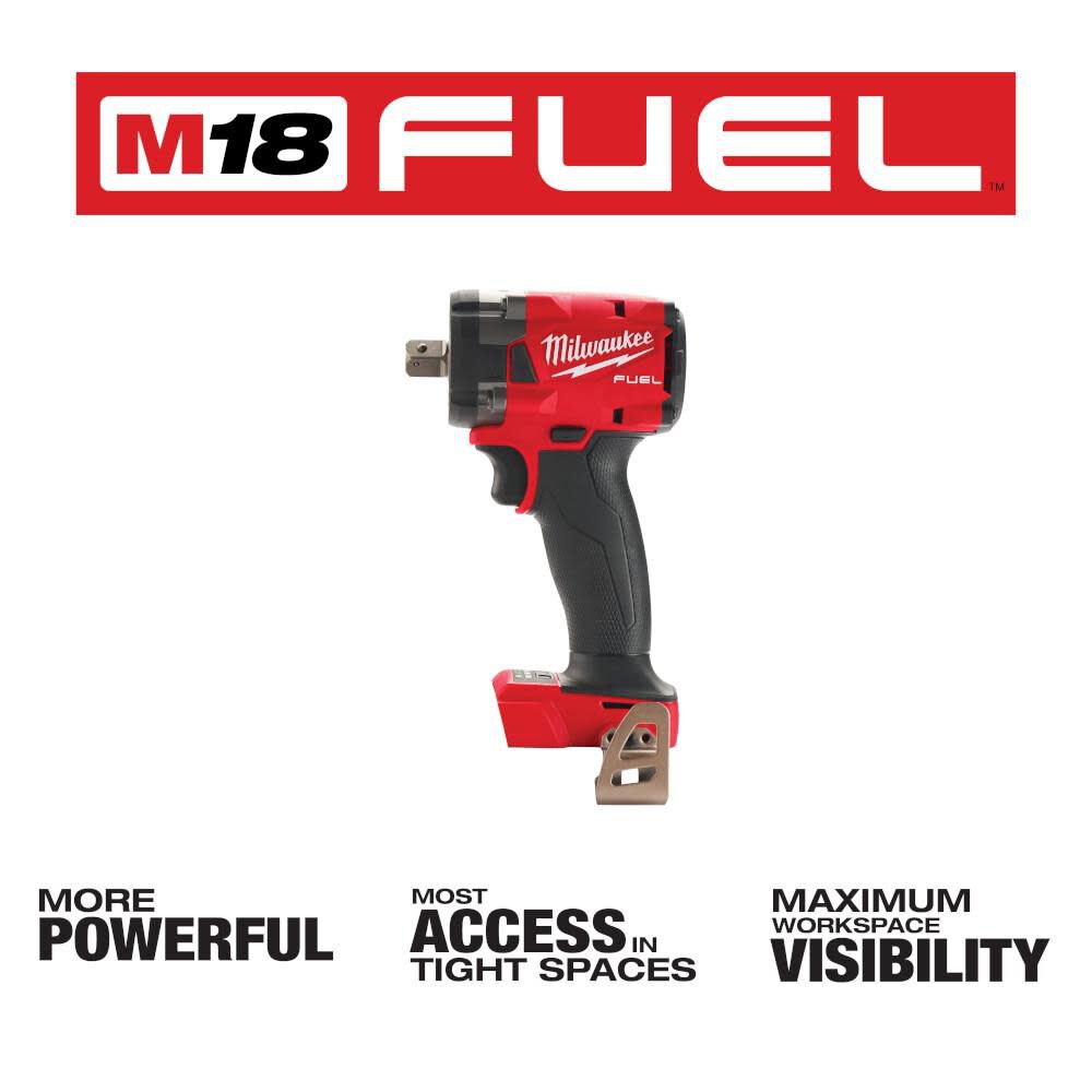 DRL-MILWAUKEE-USA M18 FUEL™ 1/2 " Compact Impact Wrench w/ Pin Detent Bare Tool (Bare tool)