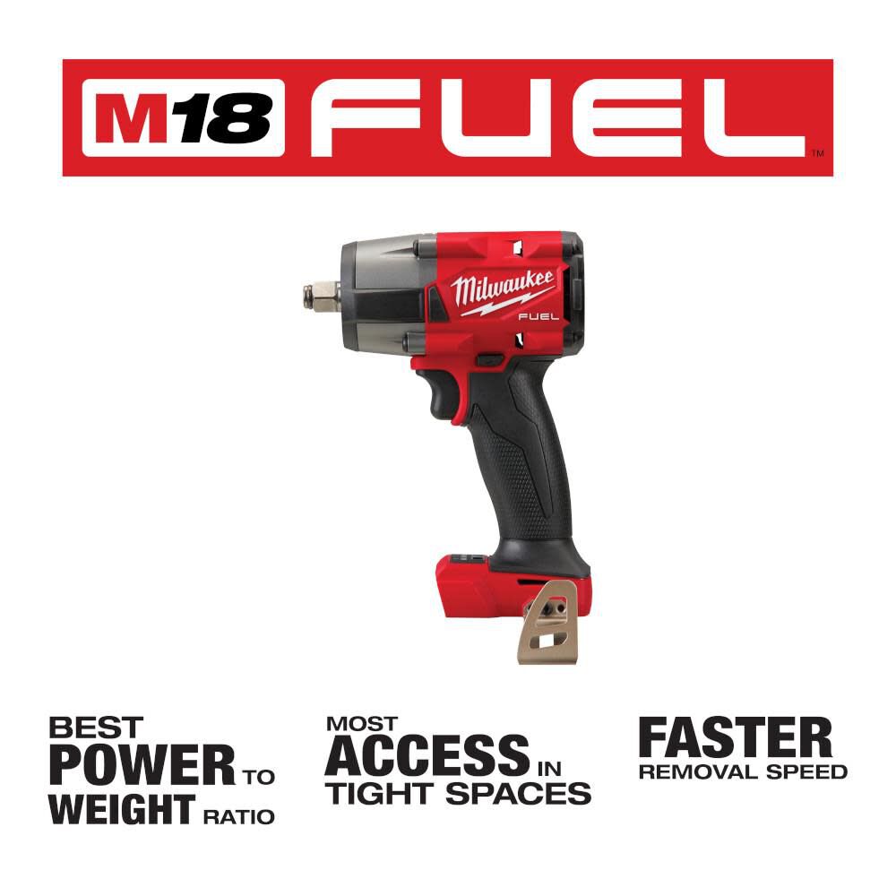 DRL-MILWAUKEE-USA M18 FUEL™ 1/2" Mid-Torque Impact Wrench w/ Friction Ring (Bare tool)