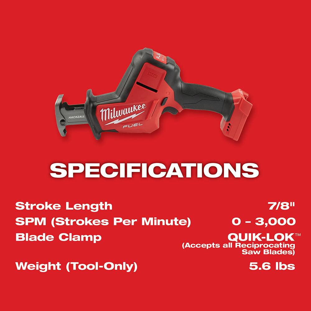 SAW-MILWAUKEE-USA M18 FUEL™ HACKZALL® Reciprocating Saw (Bare Tool)