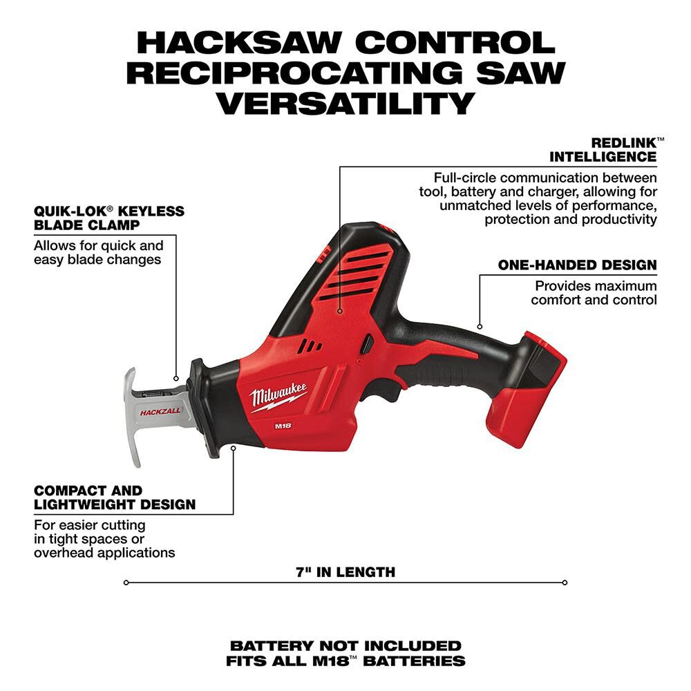 SAW-MILWAUKEE-USA M18™ HACKZALL Reciprocating Saw (Bare Tool)