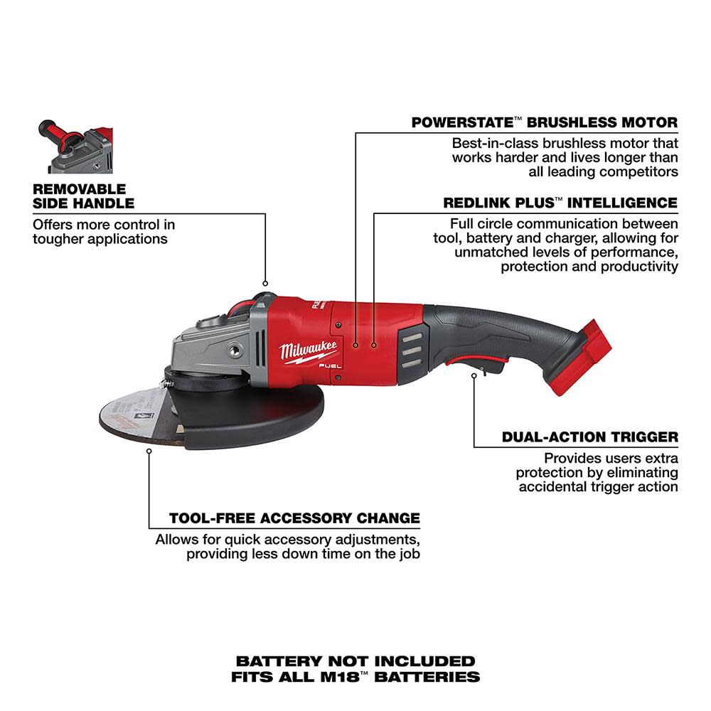 TSD-MILWAUKEE-USA M18 FUEL™ 7" / 9" Large Angle Grinder (Bare Tool)