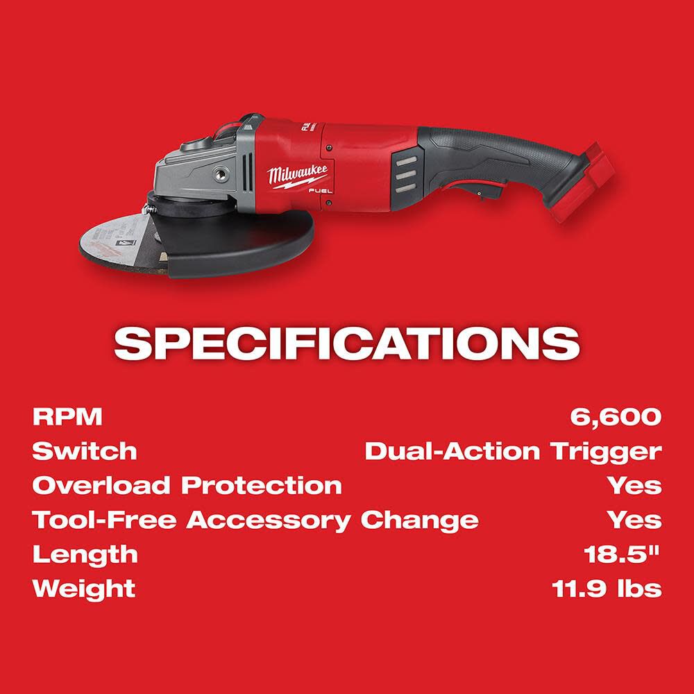 TSD-MILWAUKEE-USA M18 FUEL™ 7" / 9" Large Angle Grinder (Bare Tool)