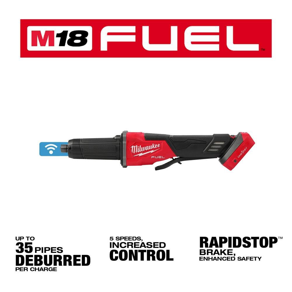 TSD-MILWAUKEE-USA M18 FUEL™ Variable Speed, Braking Die Grinder, Paddle Switch w/ ONE-KEY™(Bare Tool)
