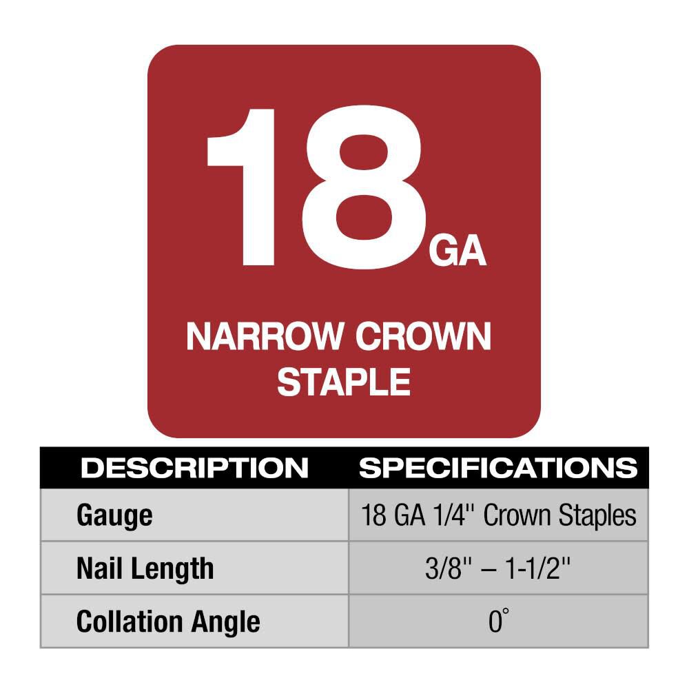 OTE-MILWAUKEE-USA M18 FUEL™ 18 GAUGE 1/4" Narrow Crown Stapler (Bare tool)
