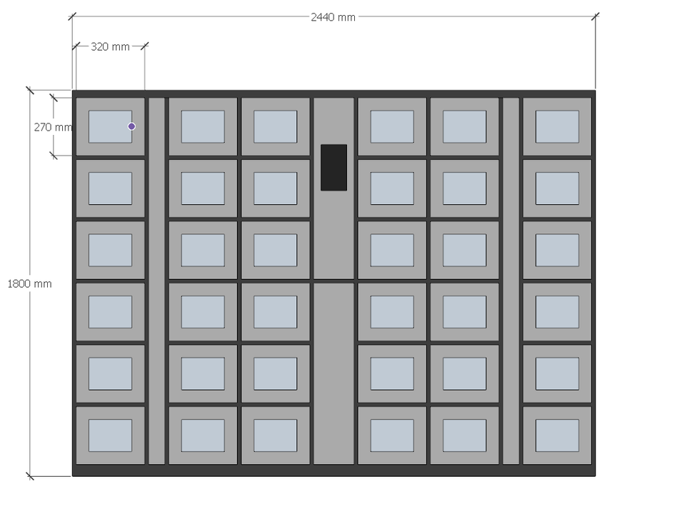 SHF-X00-CN Тээш хадгалах шүүгээ (2440х1800х450мм, 36нүдтэй, нүүр царай таних болон нууц үг оруулдаг)