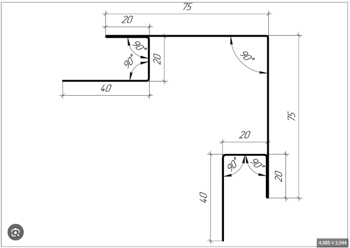 SSR-RAL7016-MN Фасадны гадна булан (75х75х0.45мм) 3м