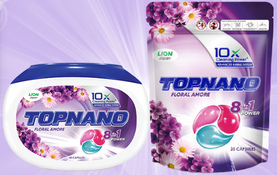 TOP-XXX-MA Top Nano Capsule detergents Floral Amore(Box) 12g X20pcs/pouch