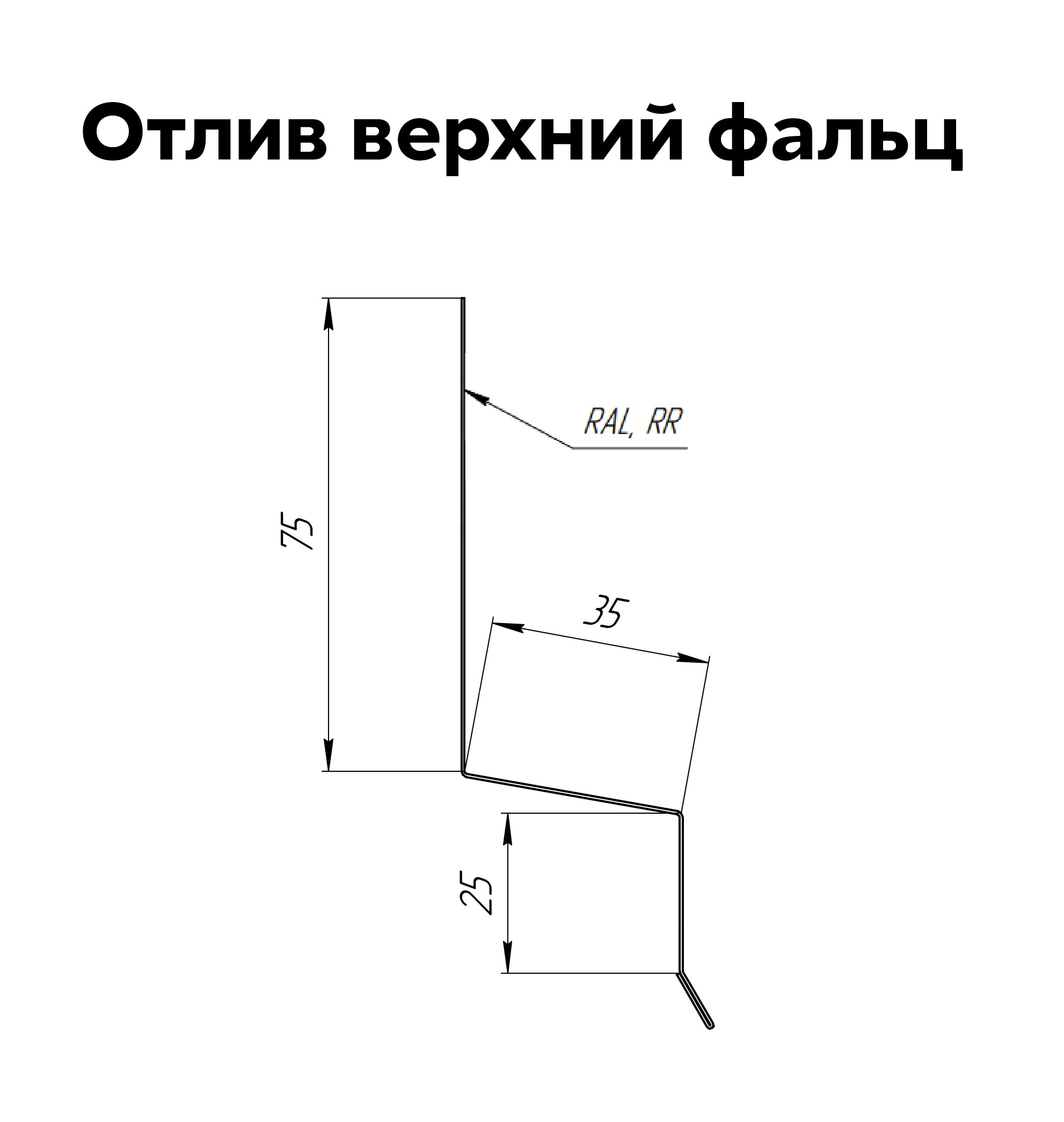 SSR-RAL7016-MN Кликфальц дээвэрийн дээд усны хаялага (25x35x75x0.45mm)3м