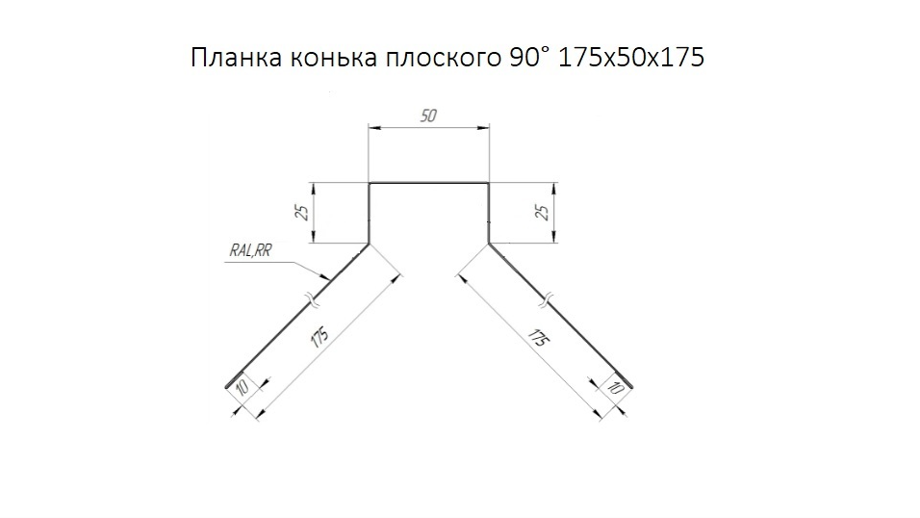 SSR-RAL7024-MN Кликфальц дээвэрийн нуруу (220x50х220x0.45мм) 3м